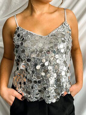 Mentha Sequin Top